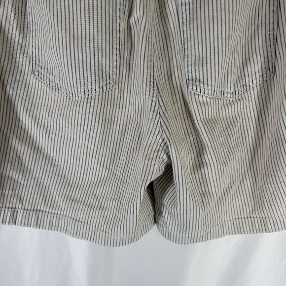 Aerie Chino Shorts Women's Small White Striped 7" Inseam Button Zip Cotton Blend - Picture 9 of 9